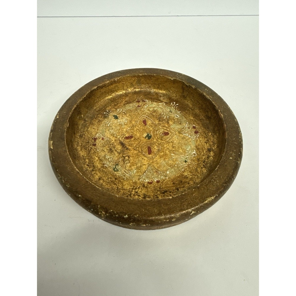 VTG Florentia Gilded Gold Trinket‎ Dish Tray